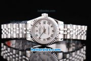 Rolex Datejust Oyster Perpetual Automatic Movement ETA Case with White Dial and Roman Markers