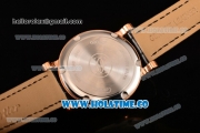 Cartier Rotonde De Miyota Quartz Rose Gold Case with Rose Gold Dial Diamonds Bezel and White Roman Numeral Markers