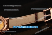 Breguet Marine Big Date Clone Breguet Automatic Rose Gold Case with Brown Dial and Brown Leather Strap