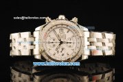 Breitling Chronomat Evolution Chronograph Swiss Valjoux 7750 Automatic Movement Full Steel with White Dial and Diamond Bezel
