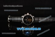 MontBlanc TimeWalker Asia Automatic Steel Case with Silver Stick/Arabic Numeral Markers Black Dial and Black Leather Strap