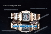 Cartier Santos 100 Japanese Miyota Quartz Rose Gold Case with White Dial Roman Numberal Markers and Rose Gold Bracelet