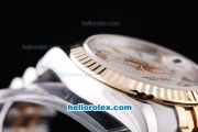 Rolex Datejust Oyster Perpetual Automatic Movement Two Tone with Gold Bezel,Light Grey Dial and Blue Number Marking