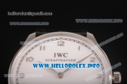 IWC Portuguese Asia 6497 Manual Winding Steel Case with White Dial and Arbaic Numeral Markers