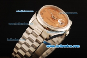 Rolex Datejust Automatic Movement Full Steel with Orange Dial and Roman Numeral Markers