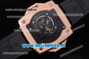 Hublot Masterpiece MP 08 Antikythera Sunmoon Asia 2813 Automatic Rose Gold Case Skeleton Dial Black Leather Strap and White/Rose Gold Markers