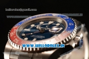 Rolex GMT-Master II Swiss ETA 2836 Automatic Steel Case Blue Dial With Dots Markers Steel Bracelet - 1:1 Original