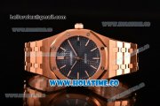 Audemars Piguet Royal Oak 41MM Clone AP Calibre 3120 Automatic Full Rose Gold with Blue Dial and Stick Markers (EF)