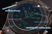 Hublot Big Bang King Swiss Valjoux 7750 Automatic Movement PVD Case with Black Dial and Green Stick Hour Markers