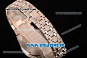 Audemars Piguet Royal Oak 33MM Miyota Quartz Diamonds/Steel Case with Black Dial Stick Markers and Diamonds Bezel (EF)