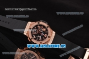 Hublot Big Bang Chrono Miyota OS20 Quartz Diamonds/Rose Gold Case with Black Dial and Diamonds Bezel