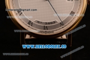 Breguet Classique Miyota 9015 Automatic Yellow Gold Case with White Dial and Black Leather Strap - (AAAF)