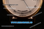 Breguet Classique Miyota 9015 Automatic Yellow Gold Case with White Dial and Black Leather Strap - (AAAF)