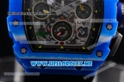Richard Mille RM 11-03 Swiss Valjoux 7750 Automatic PVD Case with Skeleton Dial and Black Rubber Strap Blue Bezel