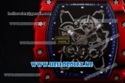 Richard Mille RM 35-01 RAFA Miyota 9015 Automatic PVD Case with Black Rubber Strap and Skeleton Dial Dot Markers