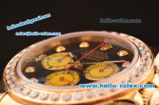 Rolex Daytona Swiss Valjoux 7750-SHG Automatic Gold Case/Strap with Diamond Bezel - Black Dial