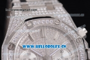 Audemars Piguet Royal Oak Chronograph Swiss Valjoux 7750 Automatic Steel/Diamonds Case with Diamonds Dial and Stick Markers Diamonds Bezel (EF)