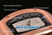 Richard Mille RM007 Miyoa 6T51 Automatic Rose Gold Case with Diamonds Dial and Yellow Rubber Strap