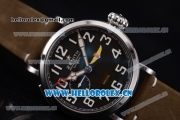 Zenith Pilot Type 20 GMT Asia ST25 Automatic Steel Case with Black Dial Arabic Numeral Markers and Army Green Leather Strap