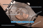 Audemars Piguet Royal Oak 41 Clone AP Calibre 3120 Automatic Steel Case with Black Dial Stick Markers and Black Leather Strap (BP)