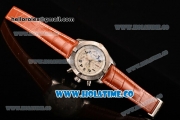 Breitling Avenger Seawolf Miyota Quartz Steel Case with White Dial Brown Leather Strap and Arabic Numeral Markers