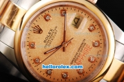 Rolex Datejust Automatic Movement Two Tone with Diamond Markers and Gold Dial