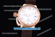 U-Boat Chimera Automatic Asia ST25 Automatic Rose Gold Case White Dial Brown Leather Strap and Rose Gold Bezel