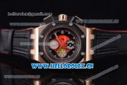 Audemars Piguet Royal Oak Offshore Grand Prix Automatic Chronograph Miyota OS10 Quartz Rose Gold Case with Black/Red Dial and Black Leather Strap (EF)