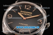 Panerai Radiomir Firenze 3 Days Clone P.3000 Manual Winding Steel Case with Black Dial and Stick/Arabic Numeral Markers (ZF) - 1:1 Original