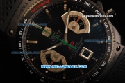 Tag Heuer Carrera Calibre 17 Swiss Valjoux 7750 Automatic Movement Titanium Case with Black Dial and Black Rubber Strap