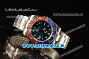 Rolex GMT-Master II Swiss ETA 2836 Automatic Steel Case Blue Dial With Dots Markers Steel Bracelet - 1:1 Original