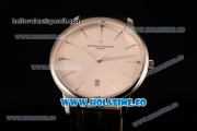 Vacheron Constantin Patrimony Miyota 9015 Automatic Steel Case with White Dial Black Leather Strap and Stick Markers (GF)