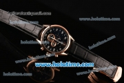 Tag Heuer Mikrograph Chrono Miyota OS10 Quartz Rose Gold Case with Black Leather Strap and Black Dial
