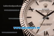 Rolex Day-Date Swiss ETA 2836 Automatic Steel Case with White Dial and Steel Bracelet - (BP)