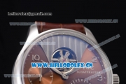 IWC Portuguese Tourbillon Asia ST25 Automatic Steel Case with Brown Dial Arabic Numeral Markers and Brown Leather Strap