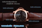 Panerai Luminor Marina 1950 3 Days Automatic Movement Rose Gold Case with Black Dial and Brown Leather Strap