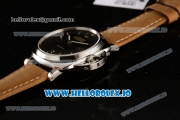 Panerai Luminor Due 3 Days Automatic Clone P.3000 Automatic Steel Case Black Dial With Stick/Arabic Numeral Markers Brown Leather Strap(KW)