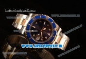 Rolex Submariner Swiss ETA 2836 Automatic Two Tone Case/Bracelet with Blue Dial Diamonds (BP)