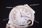 Cartier Ballon bleu de Swiss ETA Quartz Steel Case with Diamond Bezel and White MOP Dial-1:1 Original