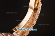 Rolex Datejust Swiss ETA 2836 Automatic Rose Gold Case/Strap with White Dial and Roman Markers