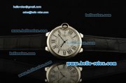 Cartier Ballon Bleu De Swiss ETA 2836 Automatic Steel Case with Black Leather Strap White Dial Roman Markers Cartier Ballon Bleu De Swiss ETA 2836 Automatic Steel Case with Black Leather Strap White Dial Roman Markers