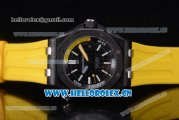 Audemars Piguet Royal Oak Offshore Diver Clone AP Calibre 3120 Automatic PVD Case with Black Dial Stick Markers and Yellow Rubber Strap (EF)