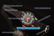 Richard Mille RM028 Swiss Valjoux 7750 Automatic PVD Case with Skeleton Dial and Black Rubber Strap - Blue Inner Bezel
