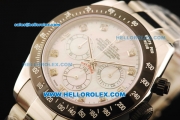 Rolex Daytona Chronograph Swiss Valjoux 7750 Automatic Movement Steel Case with MOP Dial and Black Bezel-Diamond Markers