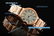 Cartier Ballon Bleu De Swiss ETA 2836 Automatic Rose Gold Case/Bezel/Strap White Dial Roman Markers