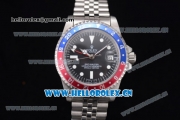 Rolex GMT-Master Vintage Asia 2813 Automatic Stainless Steel Case/Bracelet with Black Dial and Blue/Red Bezel