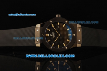 Hublot Classic Fusion Swiss ETA 2824 Automatic Movement PVD Case with Black Dial and Black Rubber Strap