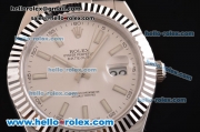 Rolex Datejust II Asia 2813 Automatic Stainless Steel Case with Stainless Steel Strap and White Dial