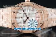 Audemars Piguet Royal Oak Swiss Quartz Rose Gold Case with White Dial and Rose Gold Bracelet (EF)