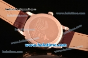 Vacheron Constantin Metiers D Art Miyota OS2035 Quartz Rose Gold Case with Brown Dial and Brown Leather Strap